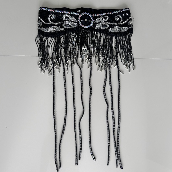 Festival Rave Carnival Bra and Belt Set w Beads, Sequins and Fringe - Size S/M - Picture 5 of 9